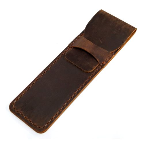 Brown Crazy Horse Leather Pen Sleeve